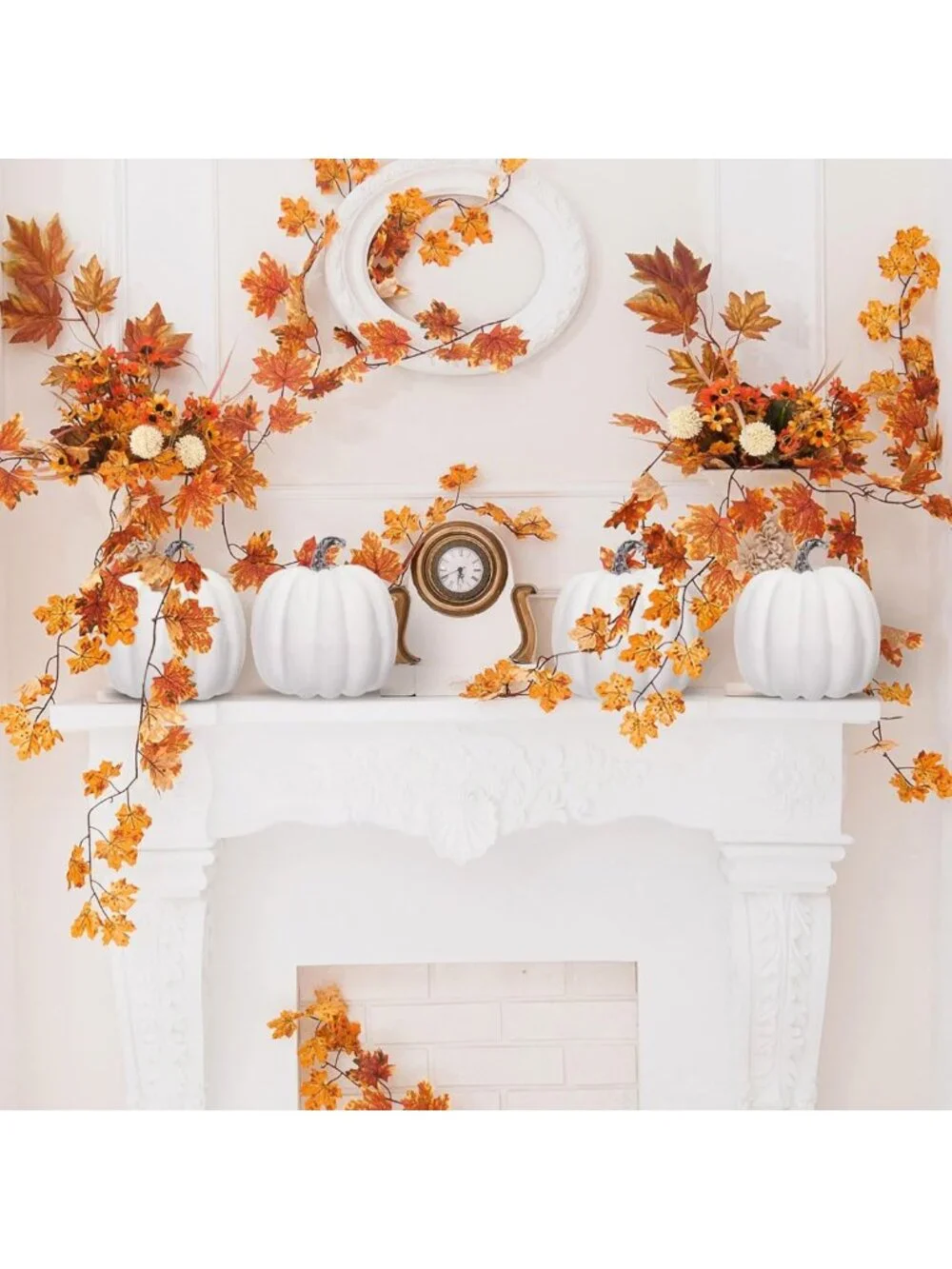 20 Pcs White Foam Artificial Pumpkins for Fall Harvest Decor - Autumn Home